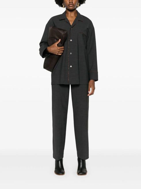 mélange-effect trousers
